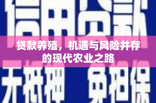 马边贷款养殖，机遇与风险并存的现代农业之路