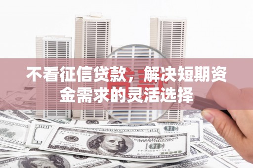 惠山不看征信贷款，解决短期资金需求的灵活选择