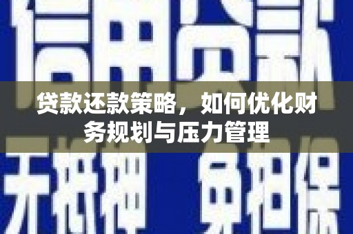 长兴贷款还款策略，如何优化财务规划与压力管理