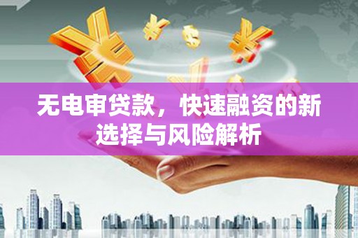 贵定无电审贷款，快速融资的新选择与风险解析