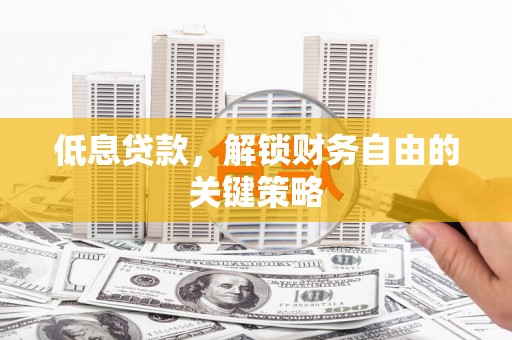 紫金低息贷款，解锁财务自由的关键策略