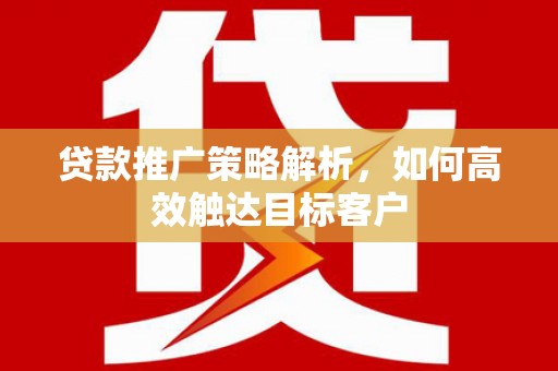 新埤贷款推广策略解析，如何高效触达目标客户