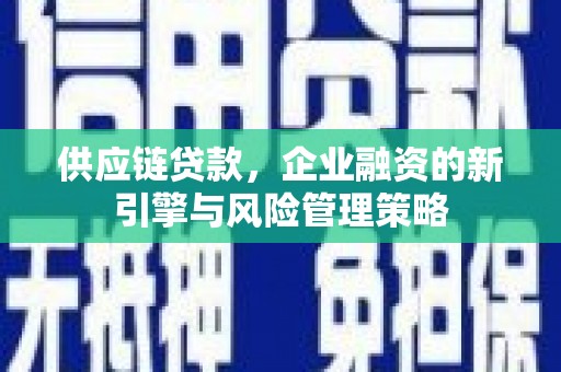 山海关供应链贷款，企业融资的新引擎与风险管理策略