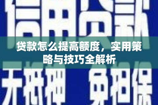 那玛夏贷款怎么提高额度，实用策略与技巧全解析