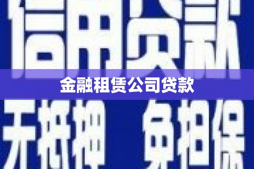 曲麻莱金融租赁公司贷款
